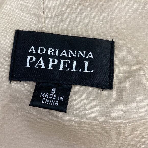 Adrianna Papell ivory color square neck mesh sheath dress size 8 - Picture 7 of 11